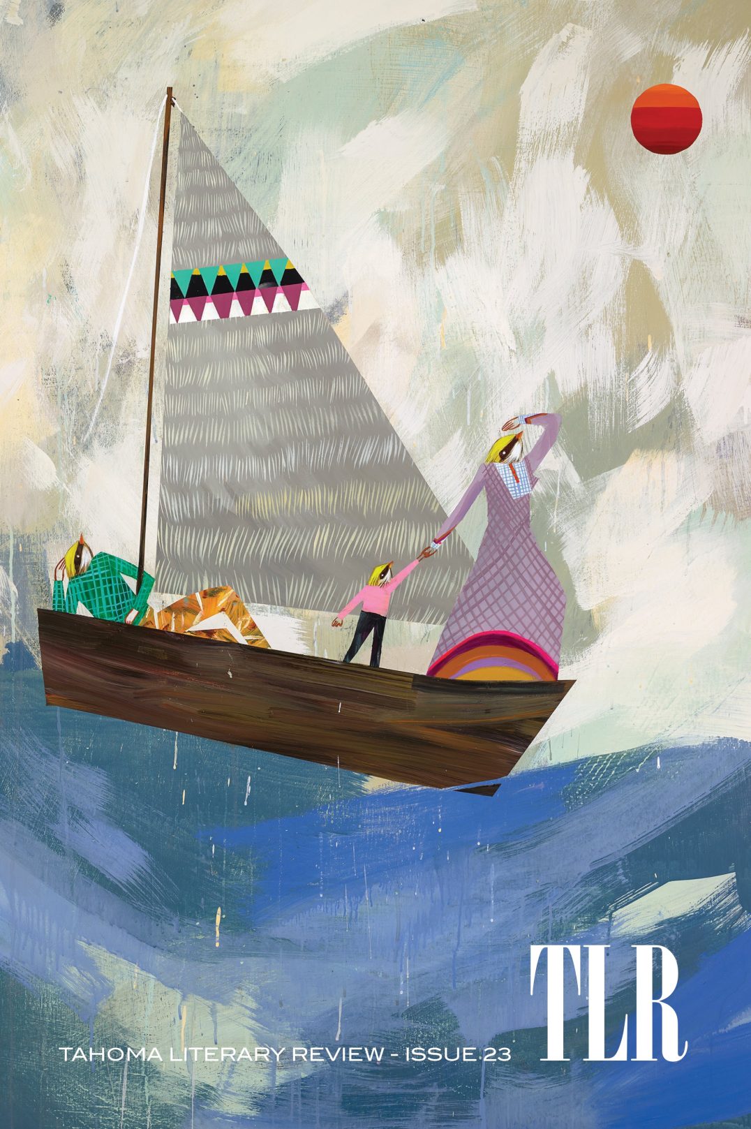 The cover of Issue 23, which includes a painting of a sailboat. In the prow a woman holds a child’s hand. In the stern, a man reclines.